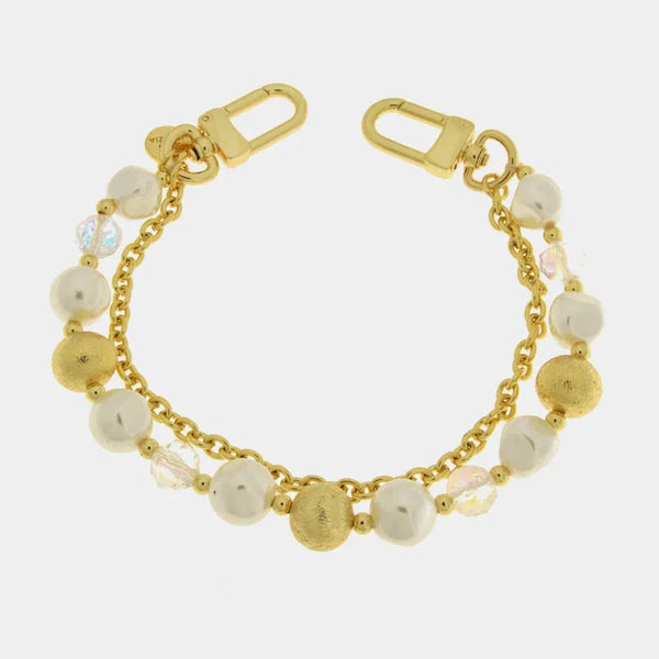 Accessorio borsa in Metallo doppia catena con perle — collezione acqua alta