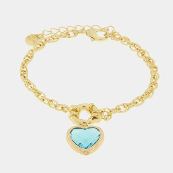Bracciale in Metallo con cuore azzurro — collezione burano