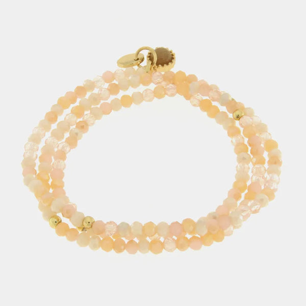 Bracciale in Metallo multifilo con perline arancioni — collezione burano