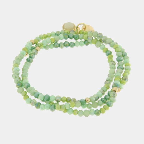 Bracciale in Metallo multifilo con perline verdi — collezione burano