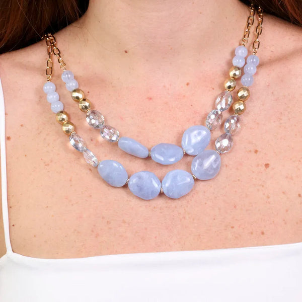 Collana in Metallo con pietre grandi color ghiaccio — collezione burano