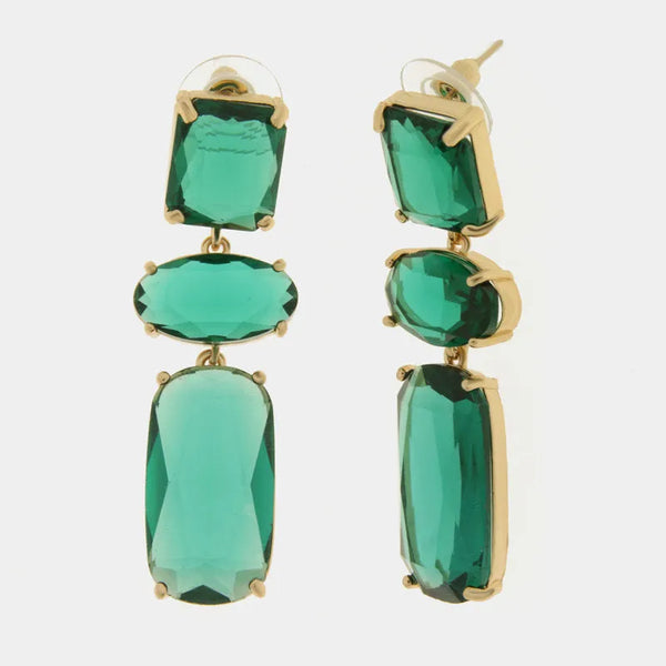 Orecchini in Metallo con cristalli verdi — collezione burano