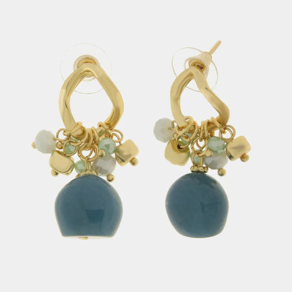 Orecchini in Metallo con pietre blu — collezione burano