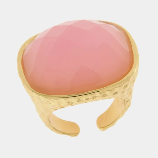 Anello in Metallo con cristallo rosa — collezione CANAL GRANDE