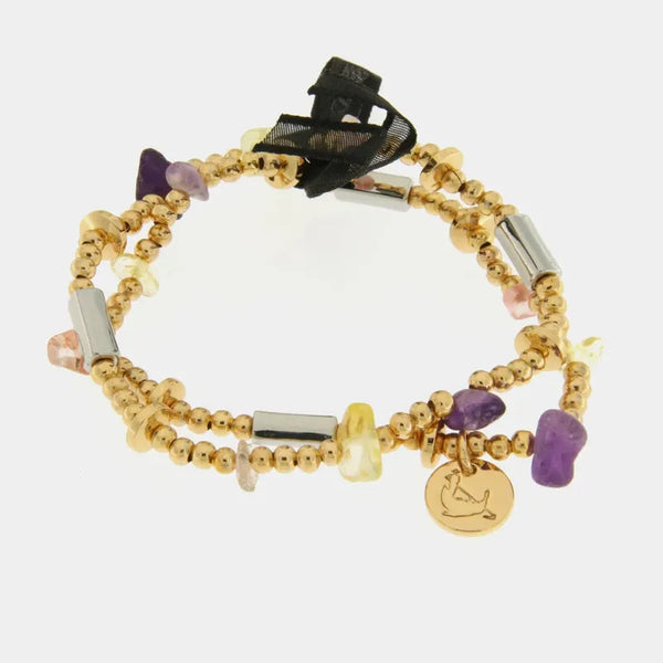 Bracciale in Metallo  multifilo con pietre colorate — collezione CANAL GRANDE