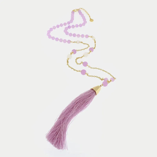 Collana in Metallo con pietre e cordino viola — collezione CANAL GRANDE