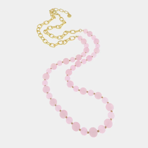 Collana in Metallo con pietre rosa e nodi — collezione CANAL GRANDE