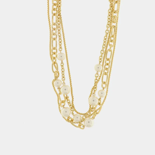 Collana in Metallo multifilo con perle e catene intrecciate — collezione CANAL GRANDE