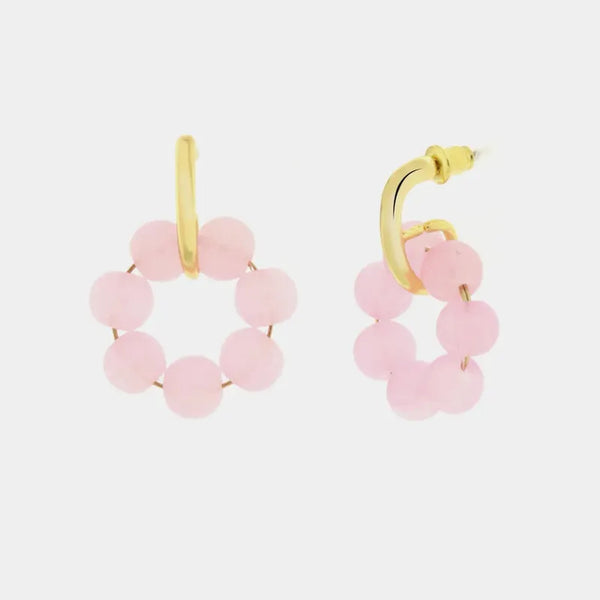 Orecchini in Metallo a cerchio con pietre rosa — collezione CANAL GRANDE