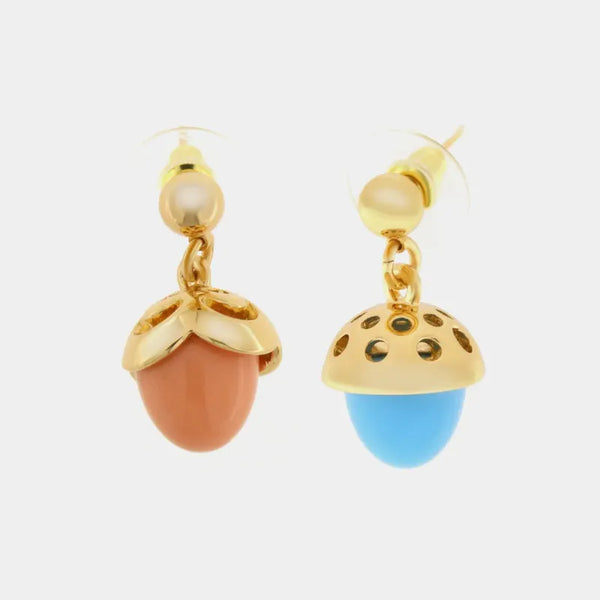 Orecchini in Metallo con pietra turchese e arancio — collezione CANAL GRANDE