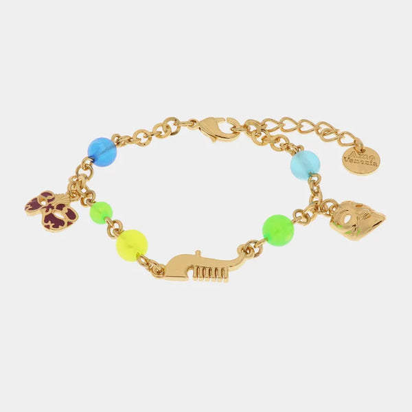 Bracciale in Metallo con maschere veneziane — collezione cannareggio