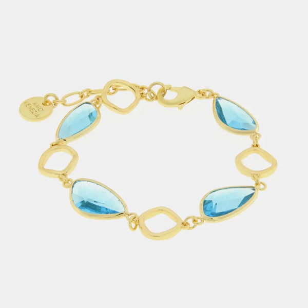 Bracciale in Metallo con  cristalli azzurri — collezione doge