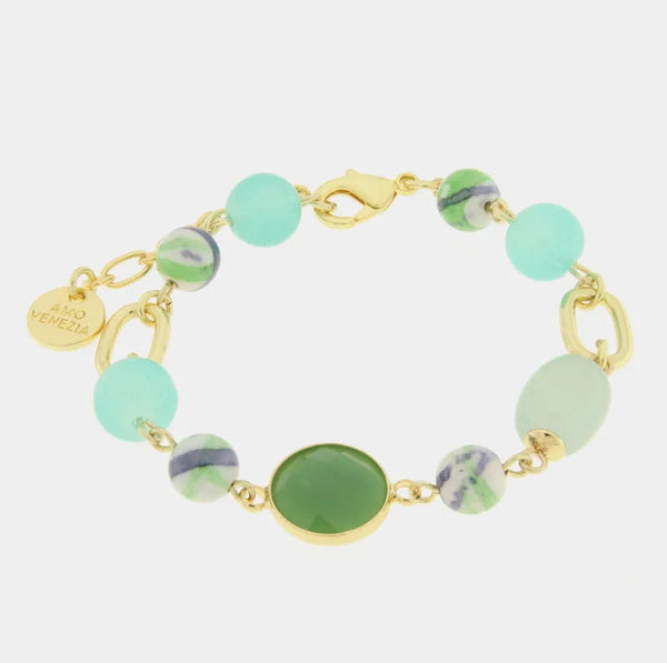 Bracciale in Metallo con cristalli colorati — collezione doge