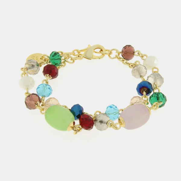 Bracciale in Metallo con cristalli multicolor — collezione doge