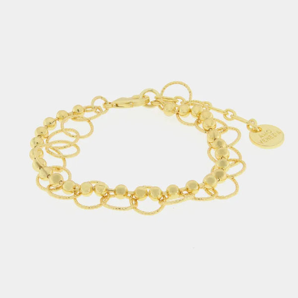 Bracciale in Metallo multifilo con cerchi — collezione doge