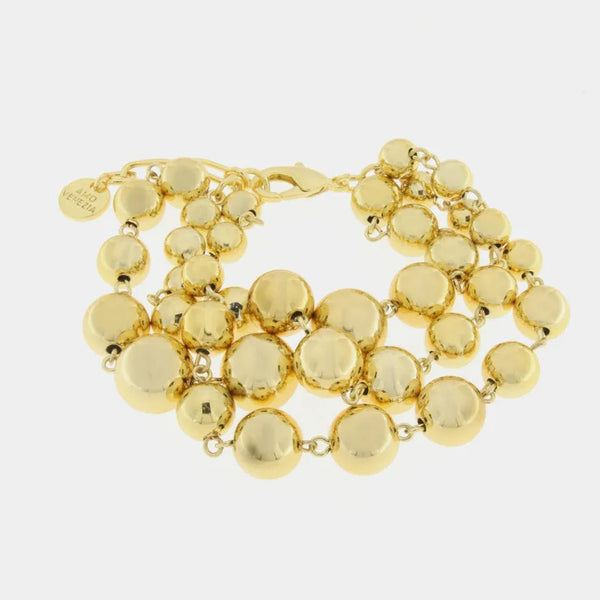 Bracciale in Metallo multifilo di perle lucide — collezione doge