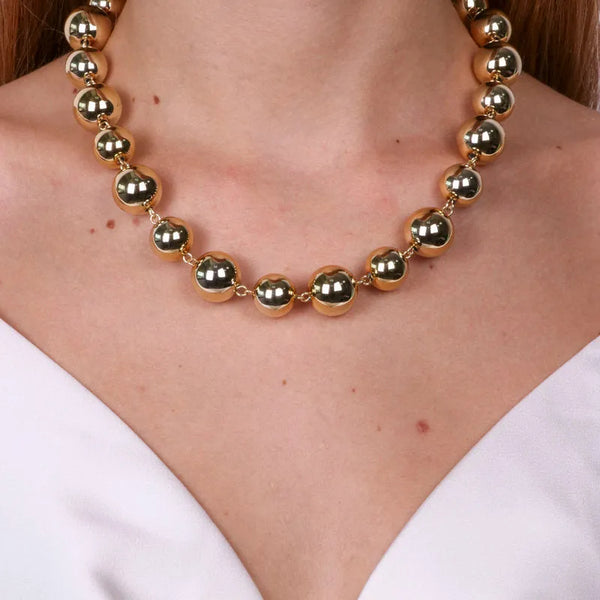 Collana in Metallo con perle lucide — collezione doge