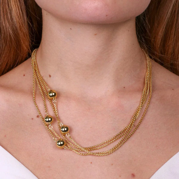 Collana in Metallo multfilo con perle lucide — collezione doge