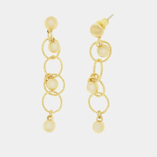 Orecchini in Metallo con cerchi e perle pendenti — collezione doge