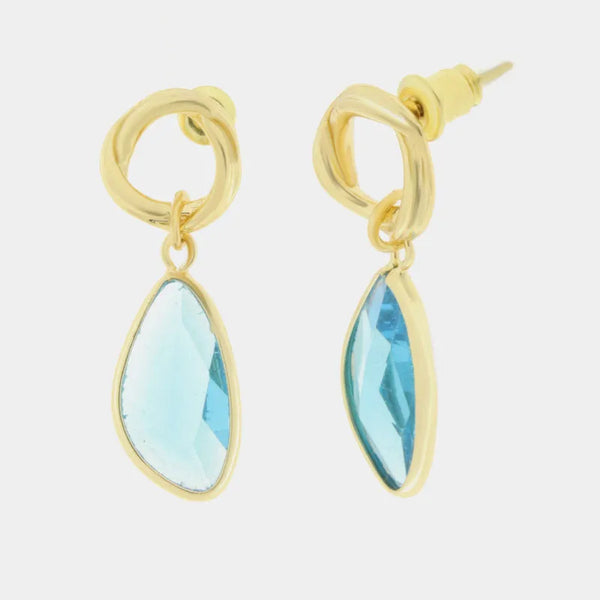 Orecchini in Metallo con cristalli azzurri — collezione doge