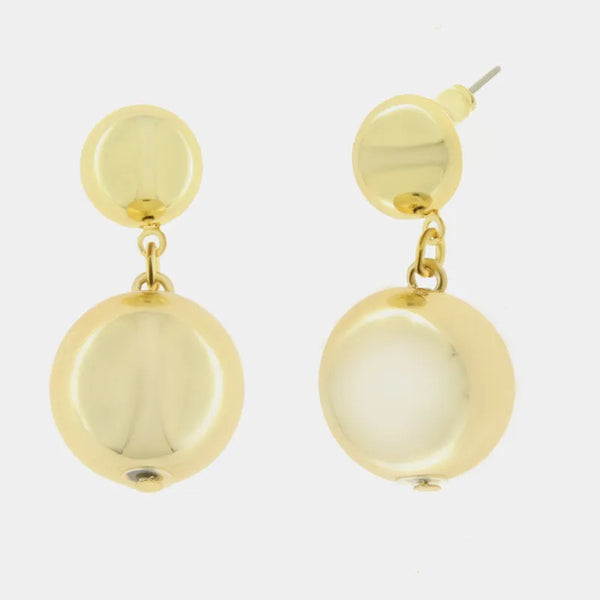 Orecchini in Metallo con perla lucida pendente — collezione doge