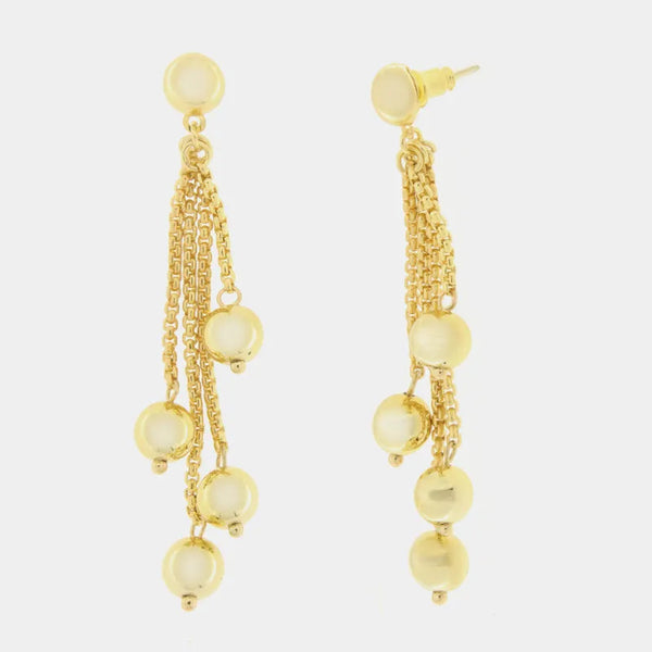 Orecchini in Metallo multifilo con perle lucide — collezione doge