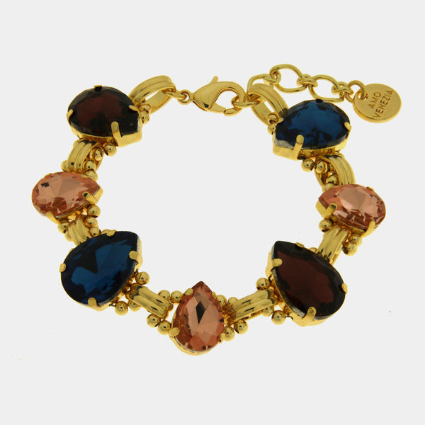 Bracciale in Metallo cristalli colorati — collezione dolce laguna