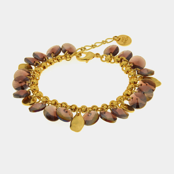 Bracciale in Metallo cristalli marroni — collezione dolce laguna