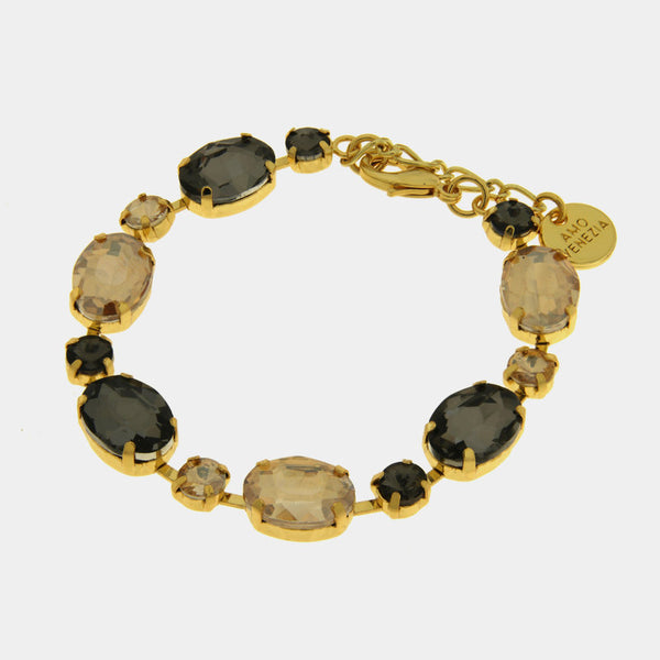 Bracciale in Metallo cristalli neri e gialli — collezione dolce laguna
