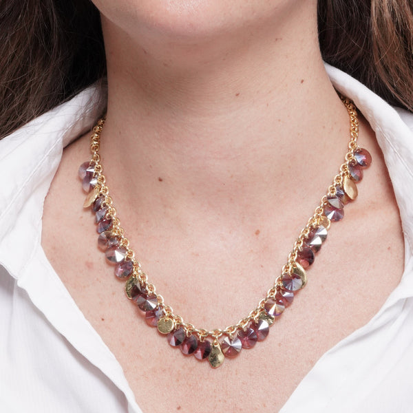 Collana in Metallo cristalli viola — collezione dolce laguna