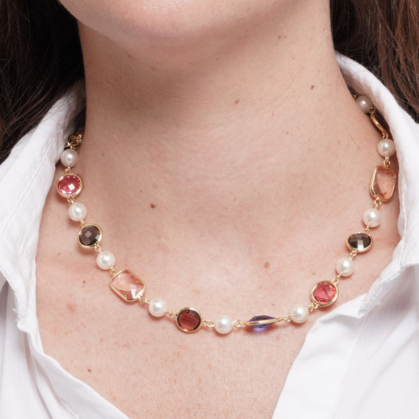 Collana Giro Perle e Cristalli Colorati - Dolce Laguna | AMOVENEZIA — collezione dolce laguna