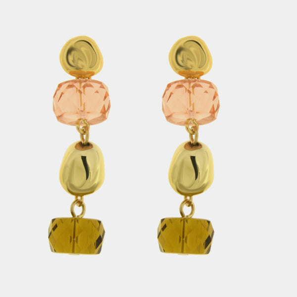 Orecchini in Metallo cristalli — collezione dolce laguna