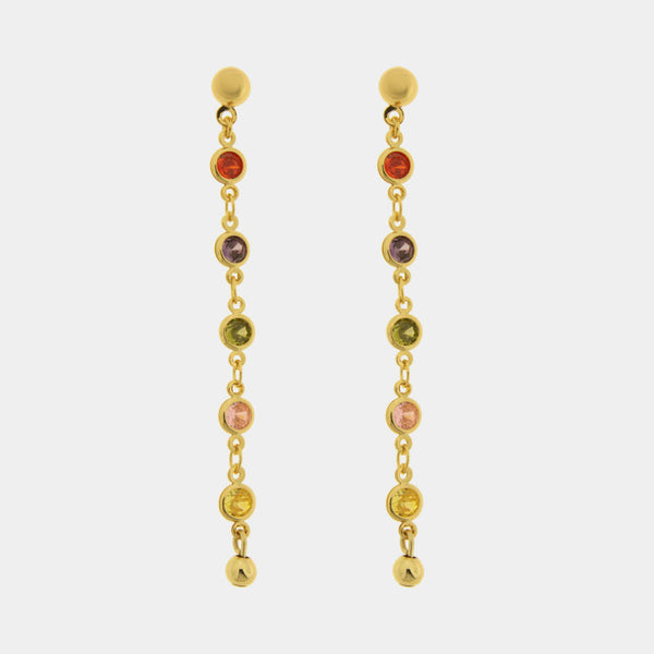 Orecchini in Metallo cristalli colorati pendenti — collezione dolce laguna