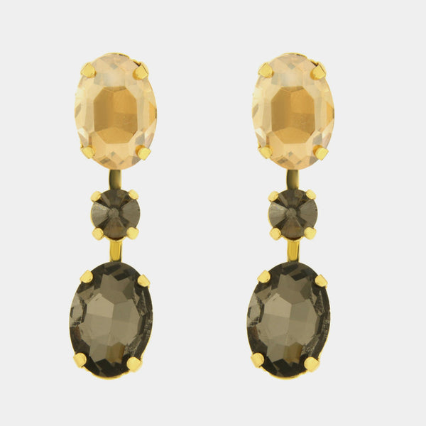 Orecchini in Metallo cristalli grigi — collezione dolce laguna