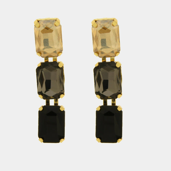 Orecchini in Metallo cristalli neri — collezione dolce laguna