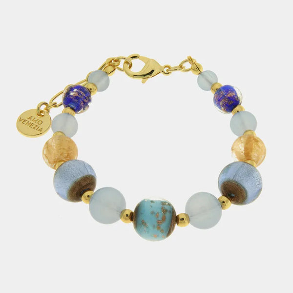 Bracciale in Metallo con cristalli blu ispirati al vetro di Murano — collezione gondola