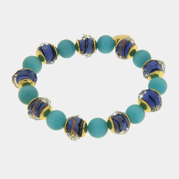 Bracciale in Metallo con cristalli blu ispirati al vetro di Murano — collezione gondola