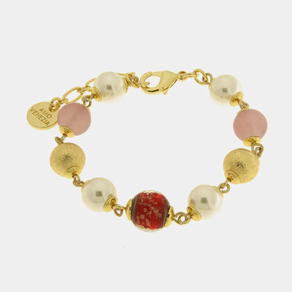 Bracciale in Metallo con cristalli coloati ispirati al vetro di Murano — collezione gondola
