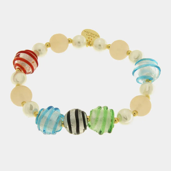 Bracciale in Metallo con cristalli colorati ispirati al vetro di Murano — collezione gondola