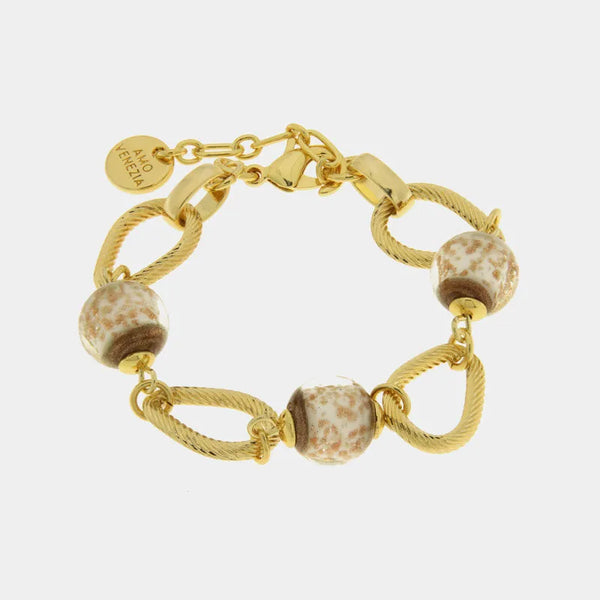 Bracciale in Metallo con cristalli ispirati al vetro di Murano — collezione gondola