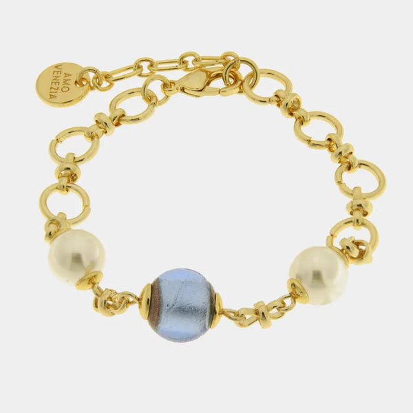Bracciale in Metallo con cristalli ispirati al vetro di Murano — collezione gondola