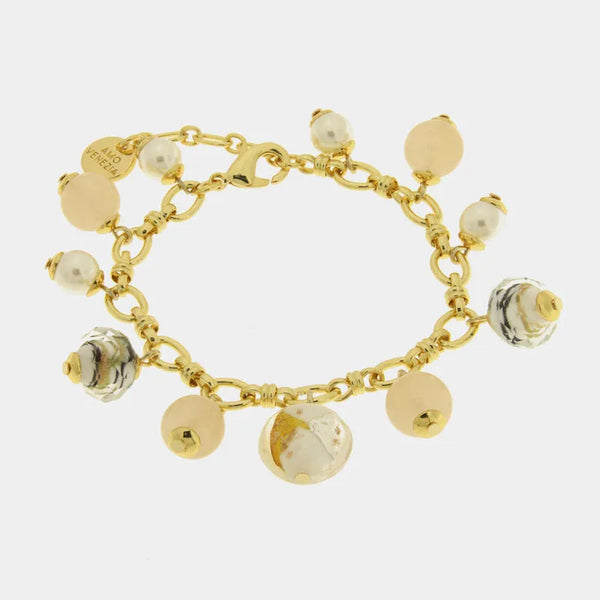 Bracciale in Metallo con cristalli ispirati al vetro di Murano — collezione gondola