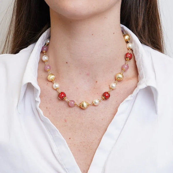 Collana in Metallo con cristalli colorati — collezione gondola