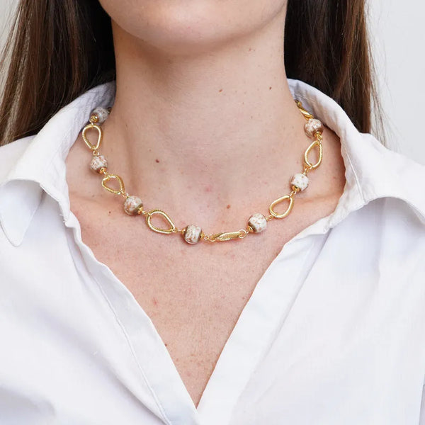 Collana in Metallo con cristalli ispirati al vetro di Murano — collezione gondola