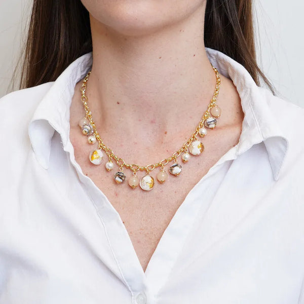 Collana in Metallo con cristalli ispirati al vetro di Murano — collezione gondola