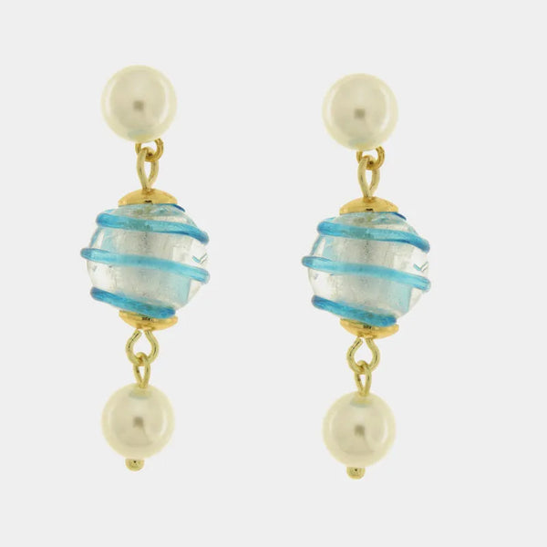Orecchini in Metallo con cristalli ispirati al vetro di Murano — collezione gondola