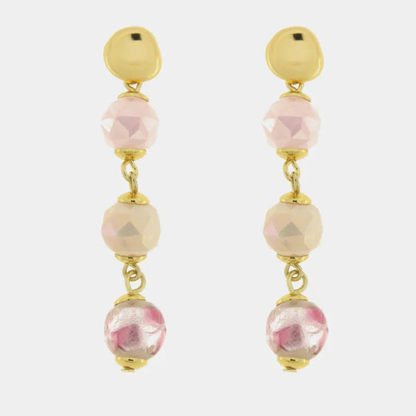 Orecchini in Metallo con cristalli rosa — collezione gondola