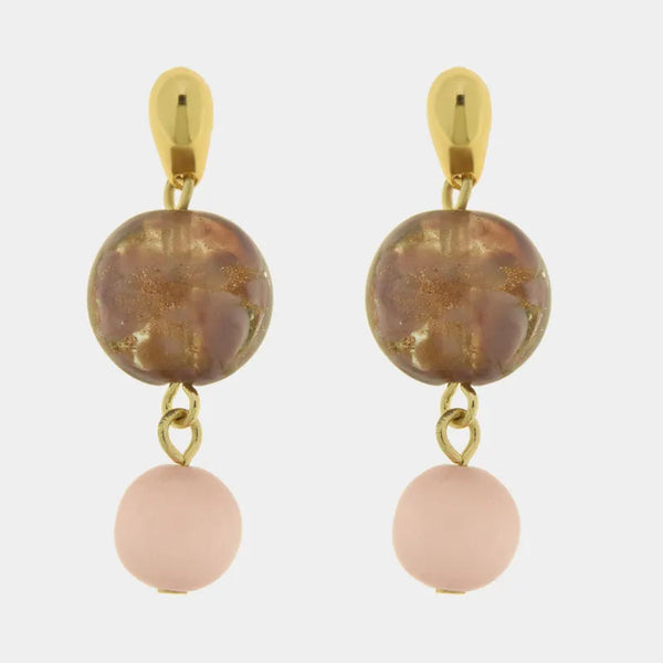 Orecchini in Metallo con cristalli rosa ispirati al vetro di Murano — collezione gondola