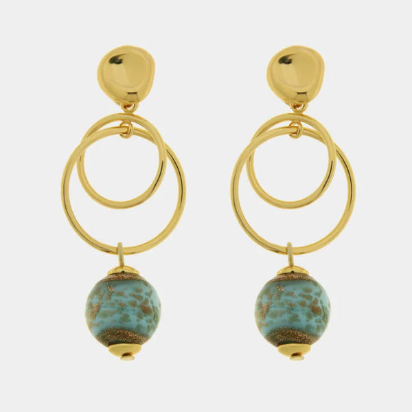 Orecchini in Metallo con cristalli verdi ispirati al vetro di Murano — collezione gondola