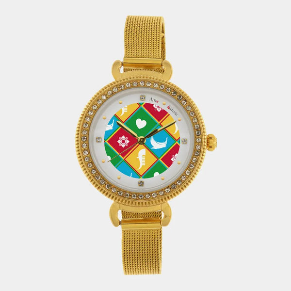Orologio Analogico Met. con simboli veneziani impreziosito da smalto colorato e cristalli — collezione gondola